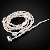 Fashion Rhinestone Luxurious Pearl Necklace Earbuds for Women
